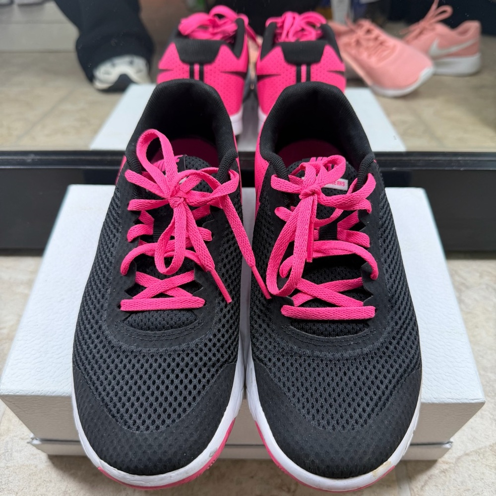 Nike Black and Pink Running Shoes